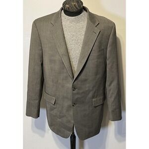 Lauren Ralph Lauren‎ Blazer Mens 44L Gray Wool Herringbone Tweed Sport Coat